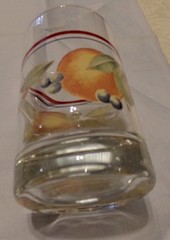 4 Vintage Corelle Abundance Juice Glasses Tumblers Fruit Pattern 6 oz EUC!