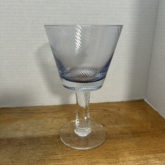 2 Present Tense Tango Blue Optic Swirl Wine/Water Goblets