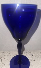 (2) Vintage Cobalt Blue Stemmed Water Wine Goblets 8” X 3” More Available