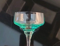 2 Vintage Sasaki Harmony Aqua Champagne 4 3/8″ Tall Sherbet Glasses (B1-G3)