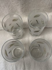 Set Of 4 Pfaltzgraff Naturewood Frosted Drinking Glasses/Tumblers 2.6W x 6¼»H.
