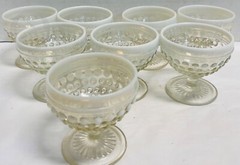 Vintage Lot of 1* Sherbet Cup*Fenton White Opalescence Moonstone Hobnail Glass*