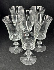 6 Vintage Gorham First Lady Platinum Crystal Water Goblets 6.7in Discontinued