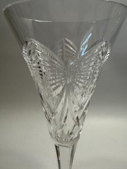 setof2 Waterford Crystal Millennium Series Happiness Champagne flutes 9.25″tall