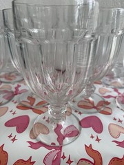 9 Libbey Dura Tuff Gibraltar Paneled Round Clear Iced Tea Sundae Glasses Goblet
