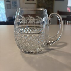 Vintage Galway 24% Lead Irish Crystal Engraved ‘tis himself Beer Tankard Mug/Cup