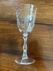 Vintage Set of 4 Fostoria Navarre Clear Crystal Large Claret/Wine Goblet 6.5”