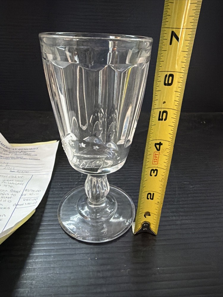 Rare Centennial Eapg New England Eagle Goblet 1776 – 1876 Antique EAPG