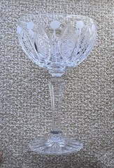 Russian Soviet USSR 6 5/8″ Tall Cut 24% Lead Crystal Champagne Sherbet Glass