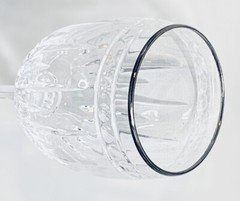 Lenox VINTAGE JEWEL PLATINUM Crystal Clear Raised Dots 8 OZ Wine Glass NEW
