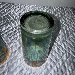 J Preziosi Lavorato A Mano Made in Italy Green Tumbler Glasses Pair