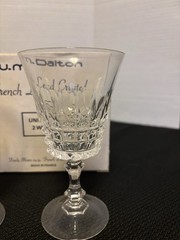 Vintage Set Of 4 W.M. Dalton French Lead Crystal Wine Glasses In Boxes
