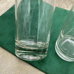 Vintage Platinum Trimmed Heavy Bottom Highball Glasses Set (2) 2.5” D X 5.5” T