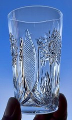 American Brilliant Cut Juice Glass By Bergen In Crescent/Dauntless Pattern