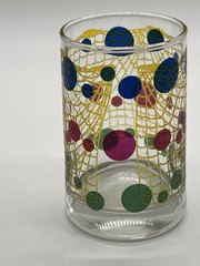Vintage Bartlett Collins Fishnet Dot Juice Glasses Set of 4 Mid Century Modern