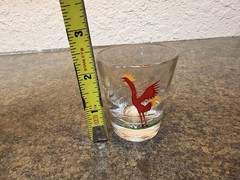 Federal Glass Crowing Red Rooster Shot Glass Vintage MCM