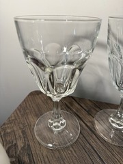 Arcoroc Cristal d’Arques Petale Port Wine Stemmed Glass Paneled Set of 4 5 5/8″