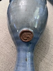 Garry Studio Art Pottery Blue Glazed Chalice Goblet Handmade Cup 7.5 Inches