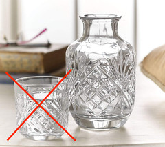 GODINGER DUBLIN CRYSTAL GLASS BEDSIDE CARAFE 14 OZ NEW NIB. NO CUP INCLUDED!!!