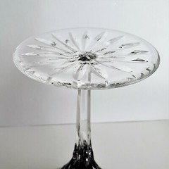 Vtg Castille Albinka Purple Martini Glass AJKA Cut To Clear Crystal Replacement