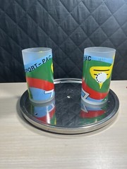 RARE !!!! Mikasa Sport-PAC Golf Frosted Crystal Glasses Set Of (2)