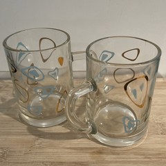 VTG Retro Federal Glass Atomic Amoeba Boomerang Beer Mugs, Lot of 2 MINT