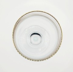 Clear Wine Glass with Gold Rim & Encrusted Details 6.5” 8oz