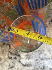 Vintage KIG Set of 4 Multicolor Glasses Yellow Green Orange & Blue Indonesia