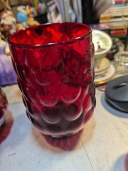 6 pc ~ VTG Anchor Hocking Royal Ruby Red 4~8 oz 1 ~ 4oz Juice Glass And Bell