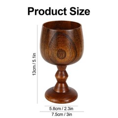 Wooden Goblets 2-Pack, Handcrafted Natural Jujube Wood Wine Cups, 150ml (5oz)…