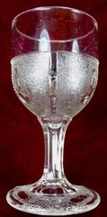 Beaded Acorn Medallion Goblet Adams & Co EAPG Clear Glass 1872 #141