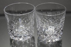 Two (2) Waterford Crystal Lismore Old Fashioned Tumbler Glasses 3 3/8″H MINT