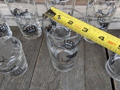 Vintage Libbey Black/Gold Stagecoach Highball Tumblers (8) & Whiskey Glasses (2)
