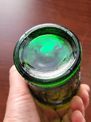 Super Pretty Emerald Green Carnival Glass Peacock at The Fountain Tumbler