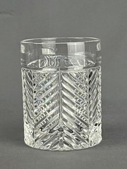 Ralph Lauren Crystal HERRINGBONE 4 1/8″ Old-Fashioned 12 oz Glass: MINT