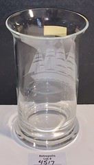 Toscany Etched Crystal Clipper Schooner Ship Highball Glass Vintage Nautical