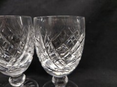 Waterford Crystal Donegal Pattern 4 3/4 Inch Wine Claret Glass Ireland Pair