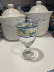 Pfaltzgraff SUMMER BREEZE Pedestal (8) Glasses 12 Ounce 7 Inch Tall