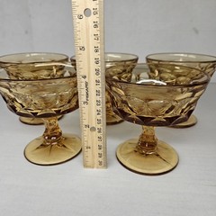 Vintage Noritake Perspective Amber 4″ Desert/ Ice cream Goblet Set of 5 Dishes