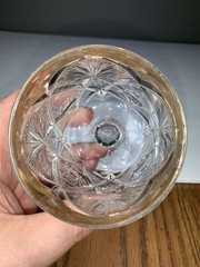 Antique US Glass Regal Clear/Gold Trim Water Goblet EAPG 1906 Stem 6” Tall
