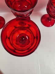Fostoria Argus Ruby Red Sherbet Glasses 5″ HFM Henry Ford Museum Set of 4
