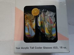VINTAGE CULVER SERVEMATES ACRYLIC TALL COOLER GLASSES 4PK S35-002
