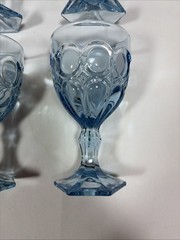 Vintage Fostoria Glass Moonstone Light Blue Wine/Juice Goblets Set of 4