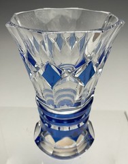 Fabulous Val St. Lambert Blue Cut To Clear Beaker Drinking Glass