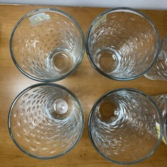 Libby Glasses Tumblers Awa Optic Coin Bubble Dimples Thumbprint 16oz Set Of 8