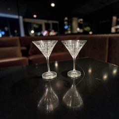 Vintage Martini Cut Crystal Glass Set