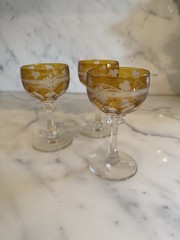 Nachtman Bleikristall Amber Hock Small Wine Traube Glass Set of 3