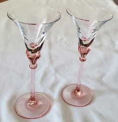Martini/Cordial Glasses Set Of 2 Mikasa Belladonna Coral Tulip 6″ BARWARE
