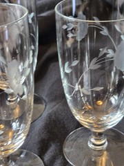 4 Princess House Heritage 6″ Stem Iced Tea Glass Goblet