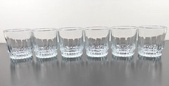 6 Arcoroc Lancer On The Rocks Glass Set Vintage Etch Tumblers Cristal France Lot